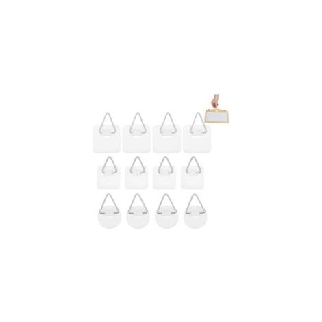 Juego de 48 ganchos autoadhesivos para fotos en tres formas diferentes, que incluye ganchos y pasadores adhesivos, ideales para marcos de fotos, cuadros y decoraciones, en color blanco. - Crezuo (1/4)