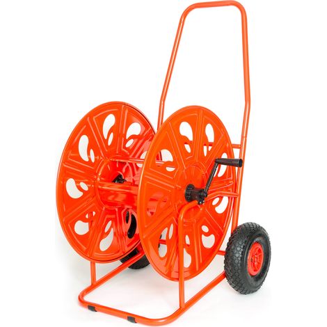 Carrello Avvolgitubo Manuale con Ruote Gonfiabili 140 mt Tubo Ø3/4” in Acciaio Verniciato Rosso Agrati (1/3)