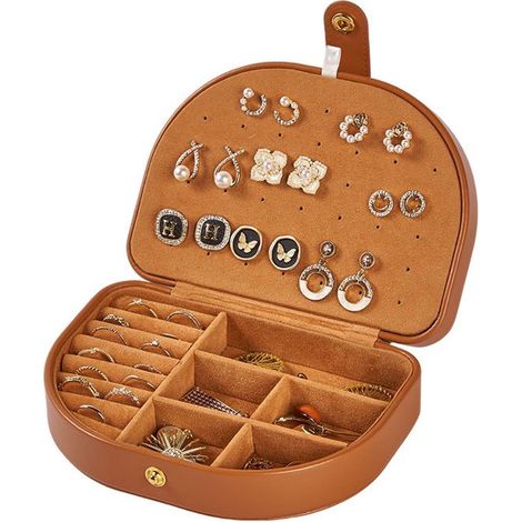 Luxe Sieradendoos - Juwelendoos - Sieradendoos dames - Leer - Sieradendoosje - Opbergdoos - Sieradenbox luxe juwelendoos - Sieradenkist - Sieradendoos meisjes - Juwelen houder - Voor Ringen / Oorbelle (1/5)