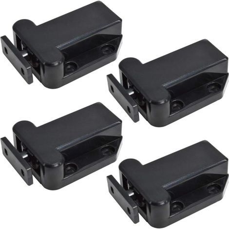 4 pièces Fermeture porte placard Loquets pour placards Fermoirs pour placards Armoire Catches verrou pour armoire de meuble (noir),6.854.31.7cm (1/5)