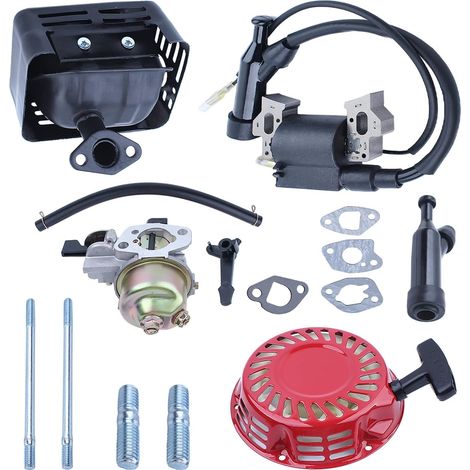 Kit démarreur à rappel, carburateur, bobine d'allumage et silencieux pour Honda GX160 5.5HP GX200, démarreur à rappel, carburateur, bobine d'allumage, silencieux d'échappement, joint de carburateur, c (1/5)