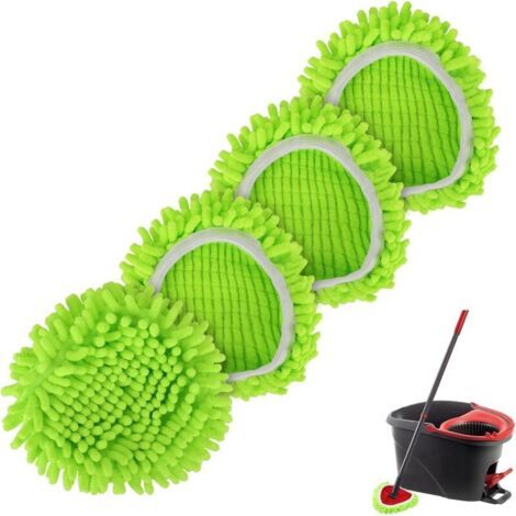 Tête de rechange pour balai rotatif Ocedar EasyWring : système à 1 réservoir, recharges de tête de balai en microfibre pour O Cedar, tête de balai pivotante triangulaire en chenille réutilisable (lot