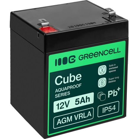 Batterie Greencell AGM VRLA 12V 5Ah sans entretien