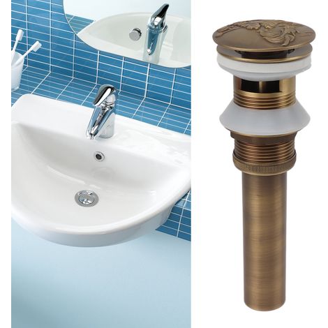 Bon-Pop-Up Evacuation Cuivre pour Lavabo Standard - Modèle Antique Anti Fuite (1/5)