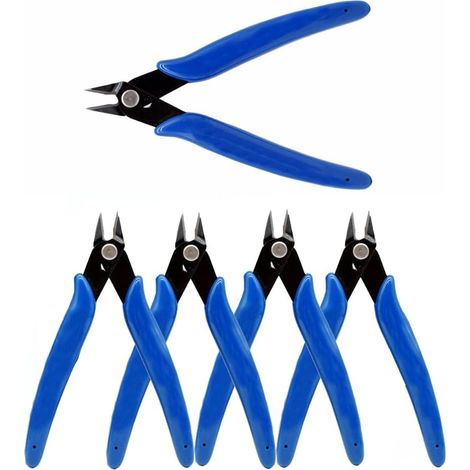 5PCS Electric Cable Cutter, 5" Micro Cut Pliers Diagonal Cutter Cutter Flush Cutter for Reel DIY Jewelry Craft Model Frame Zip-Frame (1/5)