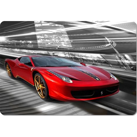 Tappetino da scrivania 50×70 cm, fantasia Ferrari - feltro ecologico, stampa HD, protezione per il piano del tavolo, per ufficio e soggiorno - Bertoni (1/5)