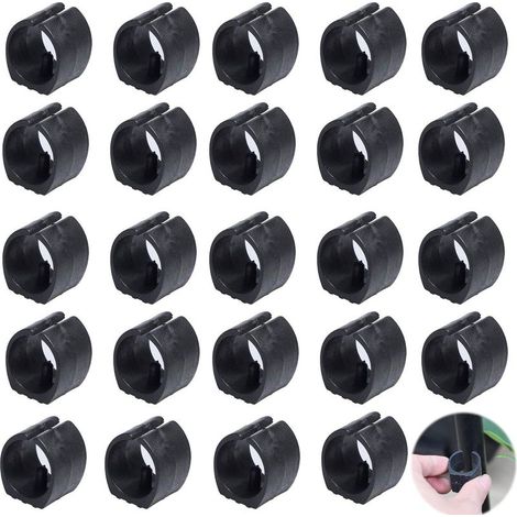 Plastic Chair Tube Clamp, Plastic U-Shaped Chair Leg Pad, Chair Leg Pad, Round Tube Fixing 24pcs (25mm) (1/5)
