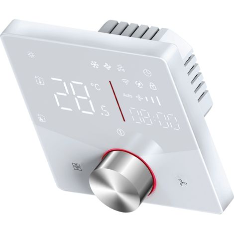 2 Je suis Un Contrôleur AC, 8 Effets d'éclairage 2 Tube de la Température de Climatisation Contrôleur Hôtel Home (Black) (White) (1/5)