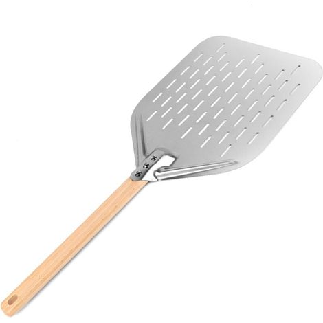 Pelle a Pizza, 12 Pouces 40 x 30cm Pelle a Pizza Perforée Inox, Professionnelle Support de Grande Surface avec Longue Poignée (1/5)