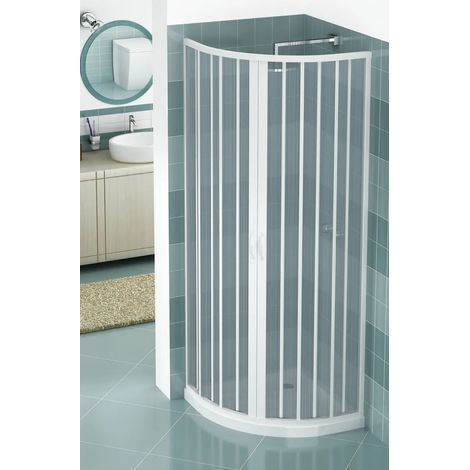 Pinto - Box Doccia 90-70/90-70 - Raggio 55 Cm - Semicircolare A Soffietto Ad Apertura Centrale A Due Porte - Altezza 185 Cm - Modello: Scorpione