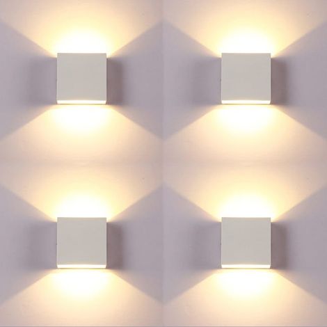 4-Pack 6W LED Wall Lights – Warm White 3000K, Up/Down Interior Lighting (1/5)