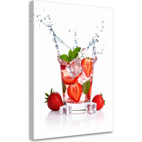 Tableau déco Cocktail fraise fruits 70x100 (1/4)