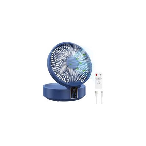 Ventilateur Silencieux Ultra Puissant, Ventilateur de Table Portable, Ventilateur de Bureau USB Rechargeable, 4000mAh Batterie 120°Rotative Table Fan avec LED, Télécommande, Minuterie, 3 Vitesses (1/5)