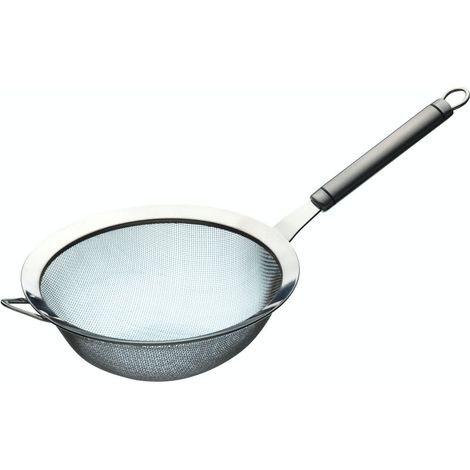 KitchenCraft Professional – Colador de Acero Inoxidable, Tamizador de Harina, Color Plata, 18 cm