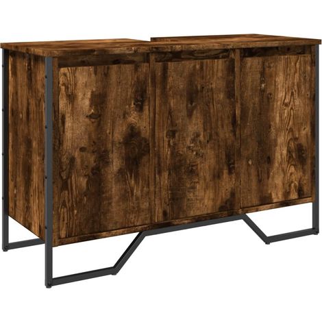 Maison Exclusive - Mobile Lavabo Bagno Rovere Fumo 91x35x60 cm in Truciolato