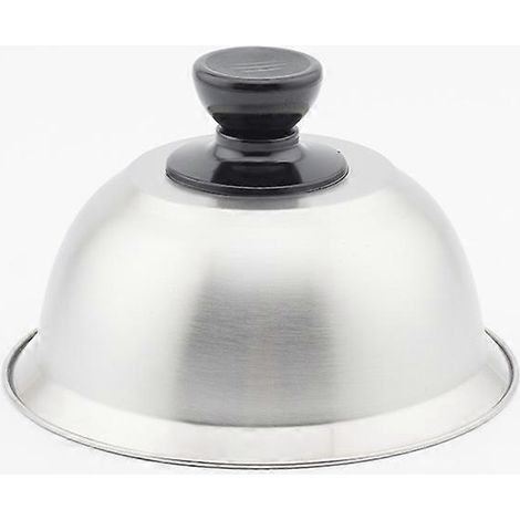 4 Pices Acier Inoxydable Hotte de Hamburger 16 x 9 cm Cloche de Hamburger Cloche Chaleur avec Manche en Bois Tournevis pour Cuisiner Hamburgers, Barb (1/5)