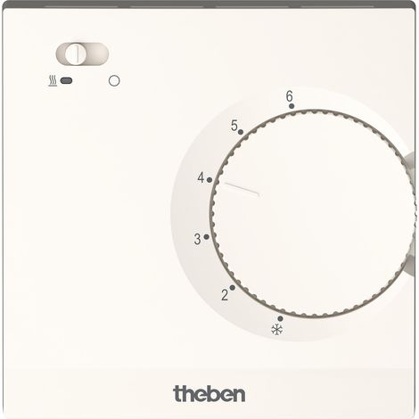 Theben RAMSES 706 S Raumthermostat elektronisch, Wandmontage/Aufputz (AP), Temperaturregelung über Stellrad, externe Temperaturabsenkung möglich, Schalter Ein/Aus 7060003, 7060003