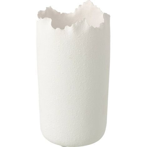 Vase irrégulier en poterie blanche - blanc (1/2)