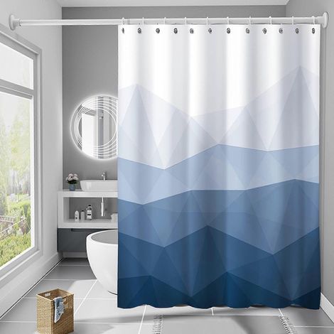 Filiyano-Rideau de douche Kiplyki à motifs géométriques imprimés numériquement, avec crochets, décoration moderne pour salle de bain, compatible avec (1/5)