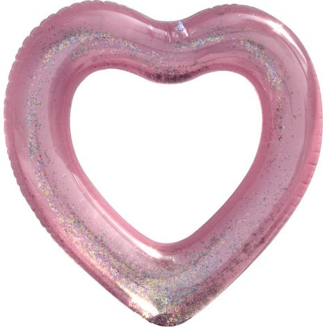 Bouée gonflable, 1 bouée gonflable rose en forme de cœur (1/5)