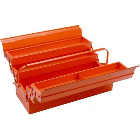 Bahco – Caisse à outils métallique 5 compartiments verrouillables – Acier avec finition peinture en poudre – Dimensions 530x200x200 mm