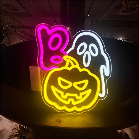 Lumières d'Halloween insolites, néons lumineux pour décorer les murs de votre maison 29X35CM (1/3)