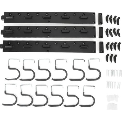 Rack De Rangement Pour Outils - Support Mural Réglable 122 cm - Pour Râteau Pelle Balai Serpillière - Système De Suspension Robuste - 1 Pièce (1/5)