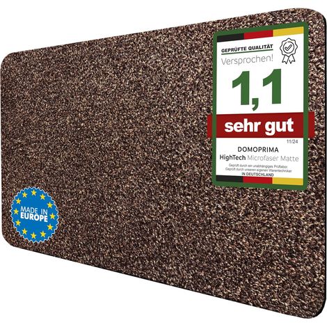 Paillasson 60 x 40 cm - Marron foncé - Paillasson anti-saleté lavable en microfibre - Antidérapant et extra absorbant - 7 mm plat - Paillasson pour entrée, couloir, cuisine, salle de bain (1/5)