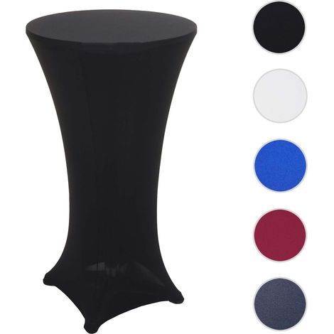Set table haute + housse de table haute HWC-J30, pliable et réglable en hauteur Ø 60cm gris anthra (1/5)