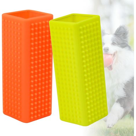 JeiibrZui Lot de 2 brosses en silicone pour poils d'animaux - 12,2 x 5 x 5 cm - Orange et jaune - Pour canapé, tapis, vêtements et voiture (1/5)