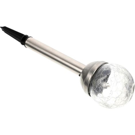 Lampes solaires de jardin avec design en verre craquelé, étanches IP65, pour éclairage extérieur de terrasse et allée. (1/5)