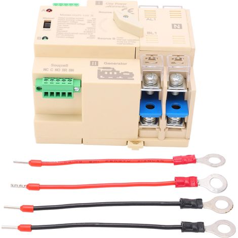 Interrupteur de transfert automatique double alimentation 2P 63A 220V avec bornier rapide pour camping-car (1/5)
