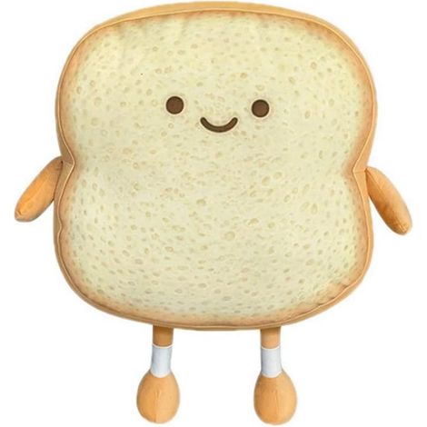 1 Coussin Peluche Toast, Design Pain Grillé, Matériau Polyester Coton, Décoration Chambre Salon