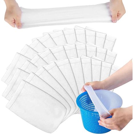 30 épuisettes - Chaussettes de skimmer - Préfiltre - Réutilisables - Chaussettes de skimmer pour retirer les cheveux, les feuilles et le pollen - Pour piscines enterrées et hors sol (1/5)