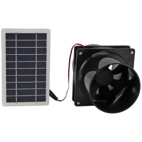 RHG Ventilateur D'extraction à énergie Solaire 10 W 12 V, Kit de Ventilateur de Panneau Solaire ABS pour Tuyau Rond pour Animal Domestique (1/5)