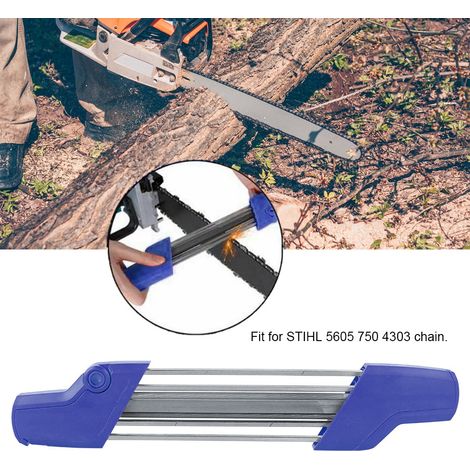Affûteuse de chaîne de tronçonneuse manuelle 2 en 1 de 5,2 mm, compatible avec les modèles STIHL 5605, 750 et 4303 (diamètre 3/8 po et 0,325 po, bleu). (1/5)