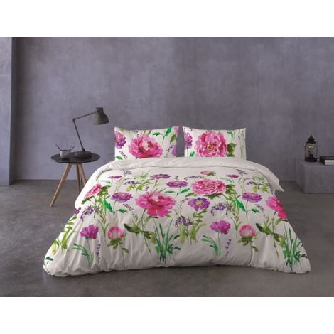 Prestige Satin-Baumwollbettwäsche 220x200 Rosa Wiese