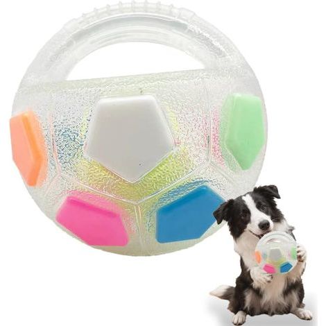 Anti-Stress-Hundeball, Beruhigender Hundeball, Unzerstörbarer Hundeball, Apportierspiel mit Griff, Eingebauter Quietscher, für kleine und mittelgroße Hunderassen (1/5)