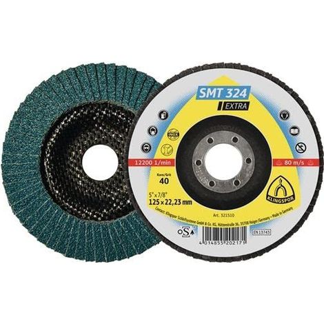 Klingspor 321510 SMT 324 Discos de Láminas Abrasivos, Grano 40, 125 x 22.23 mm