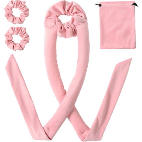 Boucles parfaites : Kit de bouclage sans chaleur (4 pièces) Rose (1/5)