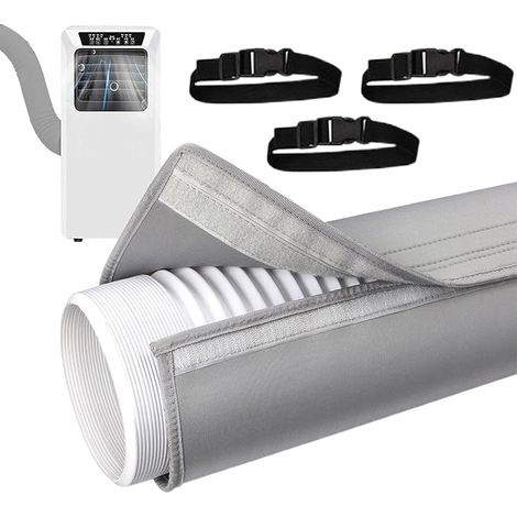 Manchon d'isolation portable tuyau AC 59in Gaine isolante tuyau climatisation Gaine climatiseur mobile Bande Thermique tuyaux d'échappement Calfeutrage climatiseur Accessoires protection (1/5)