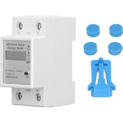 WLAN-fähiger Energiezähler-Leistungsschalter, mobile App, Sprachsteuerung, einphasig, DIN-Schienenmontage, intelligenter 90-250-V-Leistungsschalter (1/5)