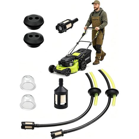 Kit de 7 piezas de línea de combustible YUZNA con filtro, kit de manguera de combustible, línea de combustible para desbrozadora, líneas de combustible para cortacésped con bombilla de cebado, para ja (1/5)