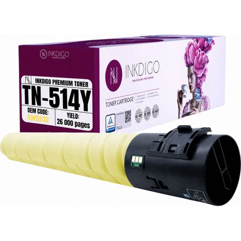 Inkdigo Toner TN514Y kompatibel mit Konica Minolta Bizhub C458, C558, C658 TÜV-zertifiziert (1/5)