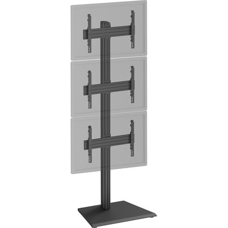 Support TV sur pied 3 écrans 40''-65'' Hauteur 240cm à poser noir (1/3)