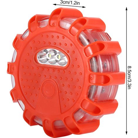Lampe de signalisation clignotante de bord de route, 12 LED bleues et 3 LED blanches. (1/5)