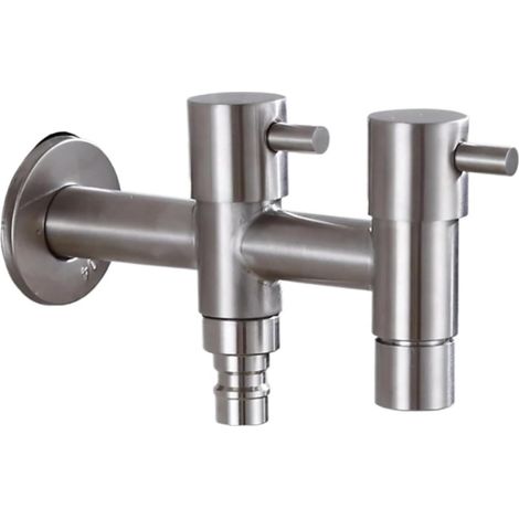 Robinet de cuisine Robinet de jardin extérieur à Double poignée en acier inoxydable 304, robinet de Machine à laver, robinet de toilette Bibcock (1/5)