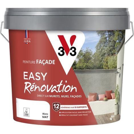 Peinture pour façade Easy Rénovation V33 Blanc 10L