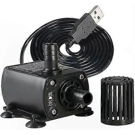 Pompe immergée pour bassin, aquarium et hydroponie - Débit 250L/h, poids léger 95g, idéale jeux d'eau intérieur et extérieur, fontaine compacte (1/5)