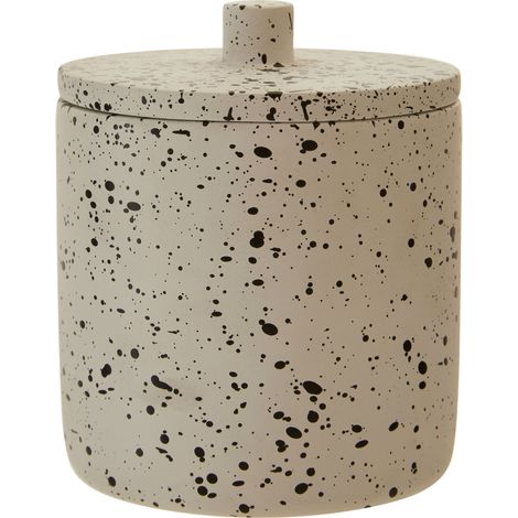Premier Housewares Glass Jars / Jar With Grey And Black Finish Glass Jar Modern Glass Storage Jars With Lids Concrete Glass Jars With Lid 14 x 9 x 9 (1/5)